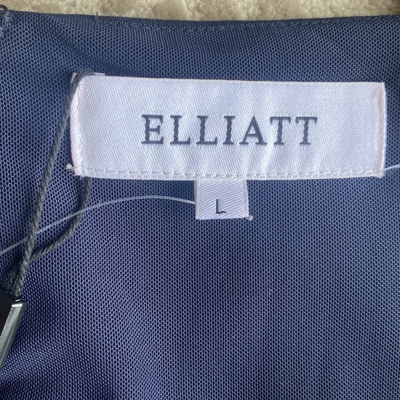 NWT ELLIATT Scarlette Cutout Long Sleeve Sheath Midi Dress in Navy Blue, size L - Picture 6 of 10